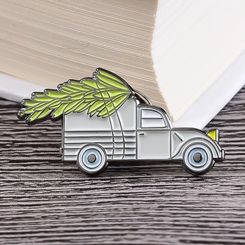 White Car Enamel Pins